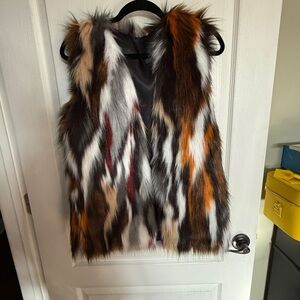 Multicolor Faux Fur Vest
